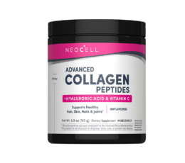 Neocell Advanced Collagen Peptides + Hyaluronic Acid + C, 6.9 oz (195 g) Powder